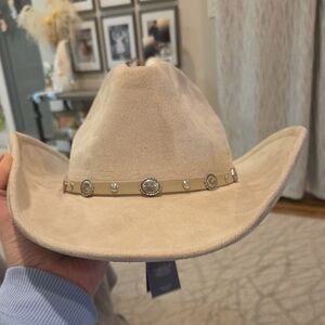 Universal Thread Tan Suede Western Hat with Decorative Band